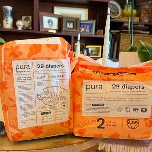 Pura organic plant based baby infant Diapers Size 2 7-13lbs New